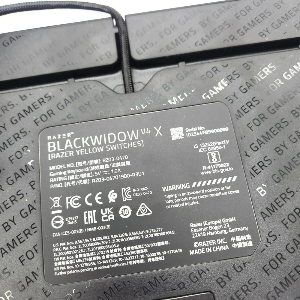 Razer BlackWidow‎ V4 X RGB Mechanical Keyboard Yellow Linear Switch PC